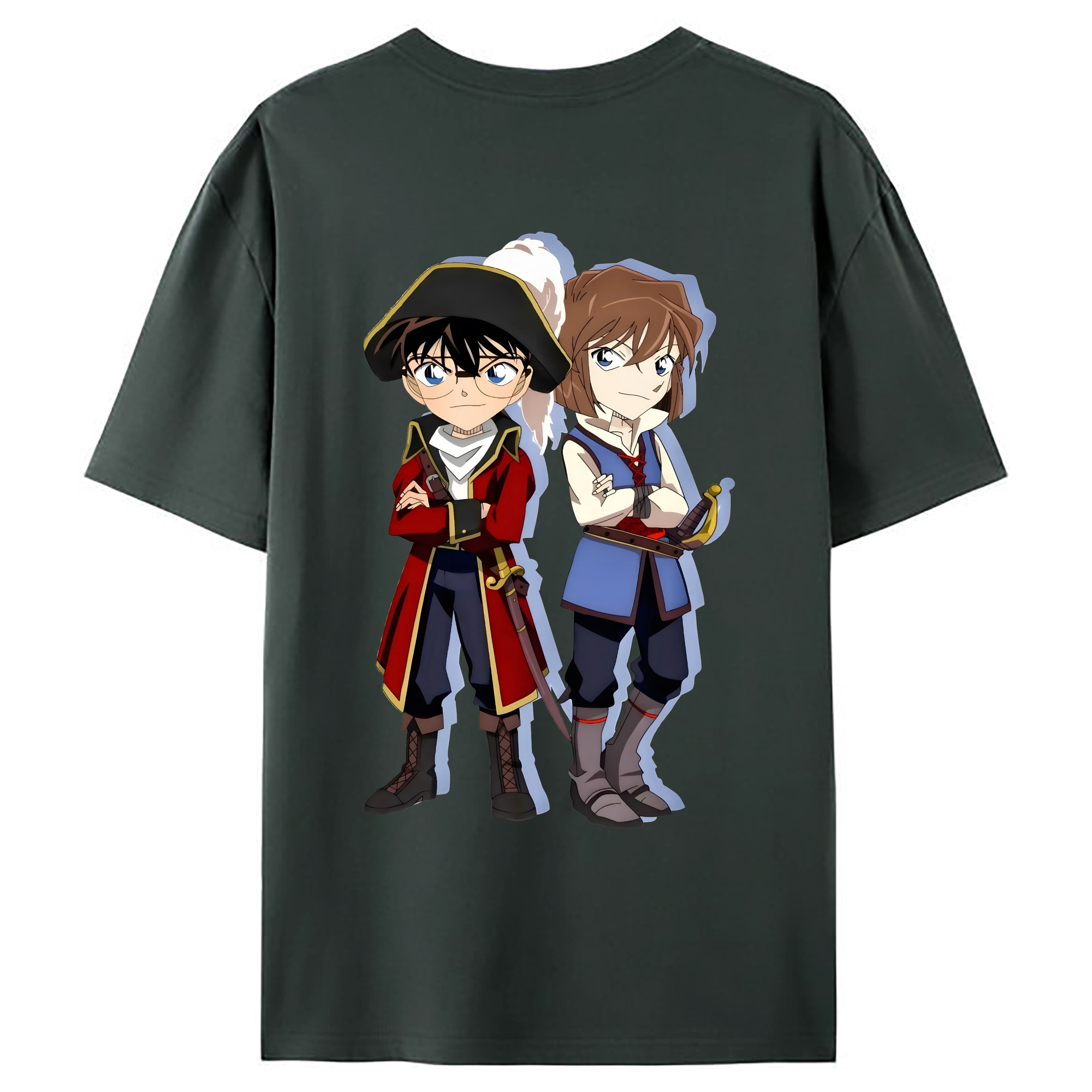 （画像用） 名探偵コナン 灰原 哀 はいばら あい Detective Conan Anita Hailey、Vi Graythorn Haibara Ai 綿100％ メンズ半袖Tシャツ（バックプリント） 通気性